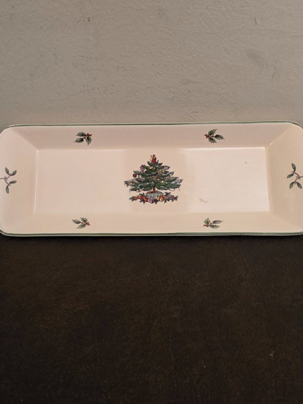 Spode Christmas Tree Candy Tray is a vintage piece made of porcelain